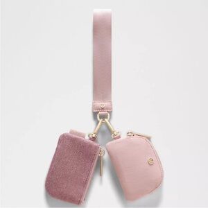 Lululemon Dual Pouch Wristlet Glitter Pink Champagne/mink berry/gold